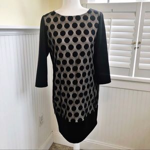 S.L Fashions Black & Nude Polka Dot Mesh Dress 12